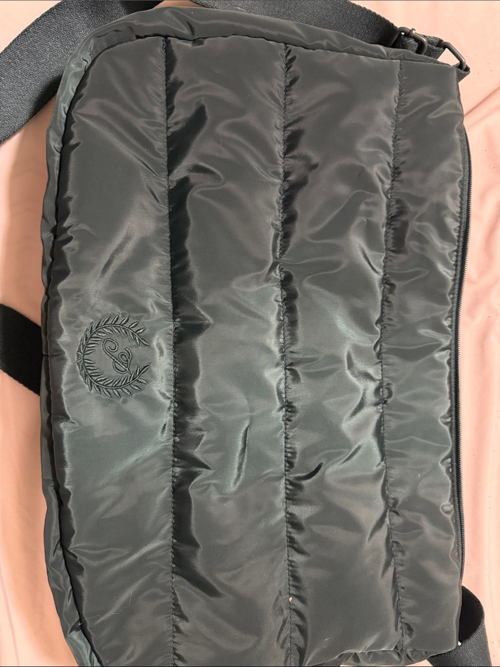 PINK Victoria's Secret Black Quilted Puffer Crossbody Bag